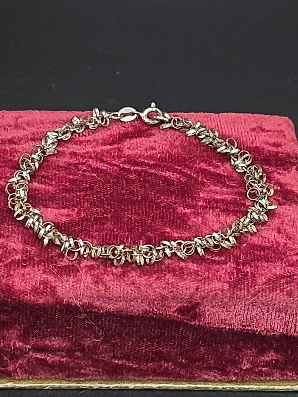 Karizia Spa KA 1772 Italy 925 Sterling Multi Ring Cluster Link Bracelet 7.5in